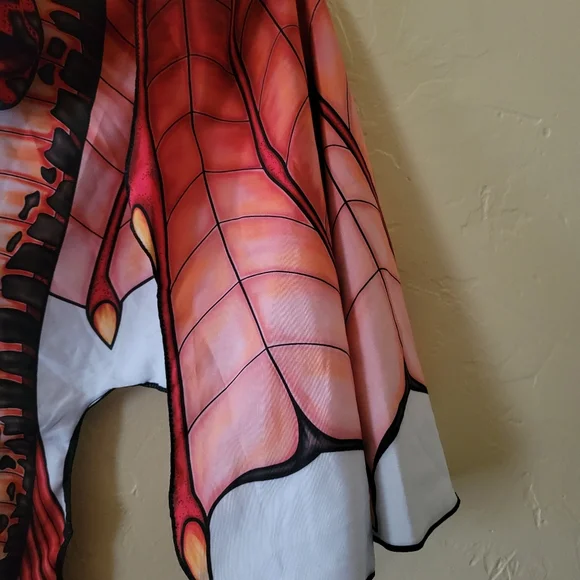 Youth Red and Black Winged Costume Cape - Picture 3 of 7